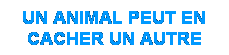 Zone de Texte: UN ANIMAL PEUT EN CACHER UN AUTRE
